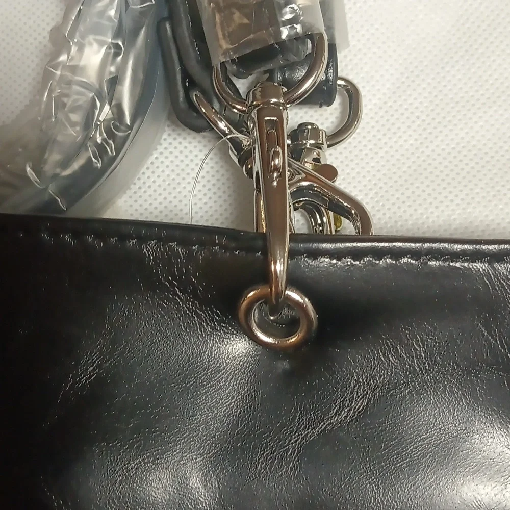 Opening Ceremony Shiny Black Leather Tote Bag
